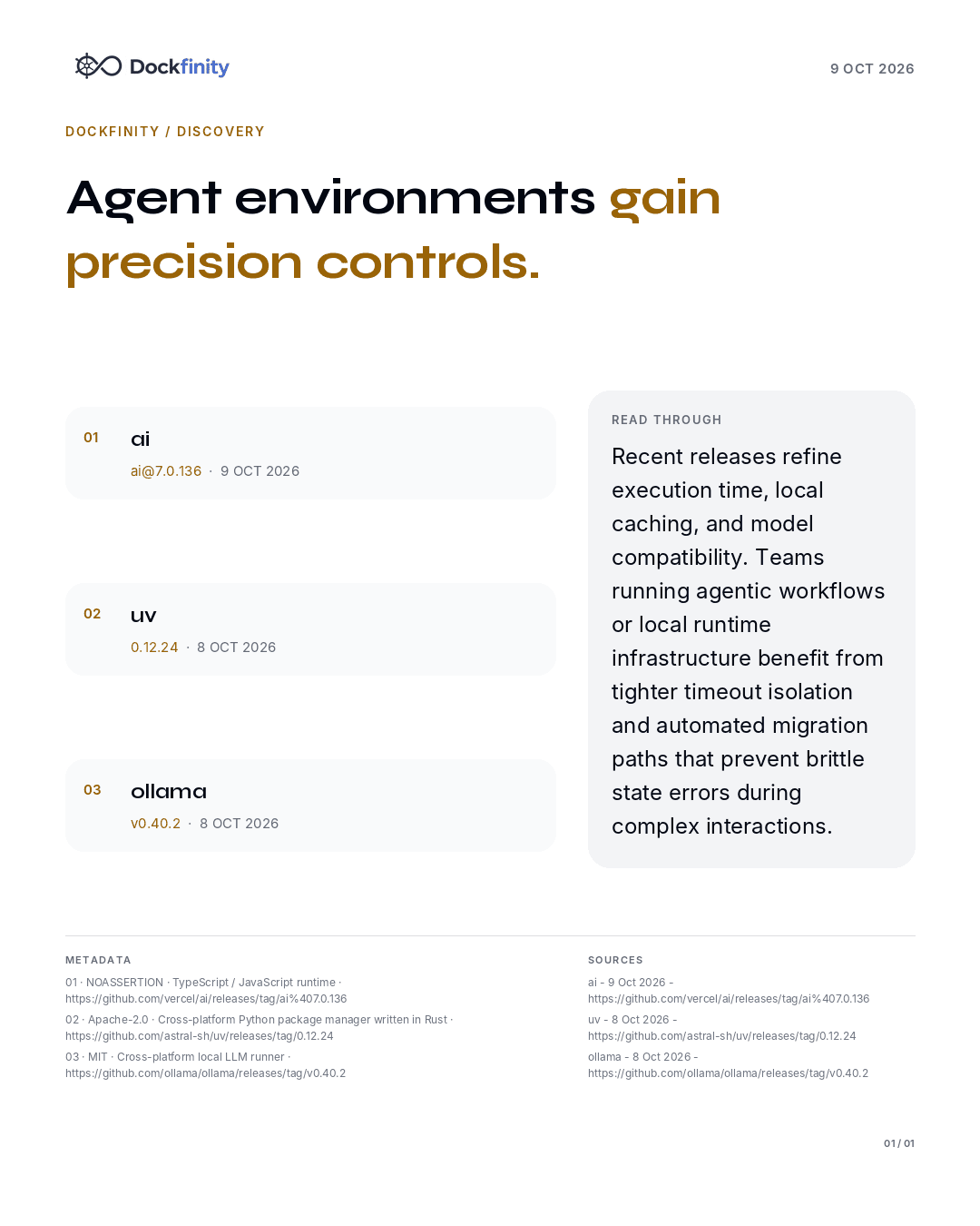 Agent environments gain precision controls — the card published on 9 October 2026